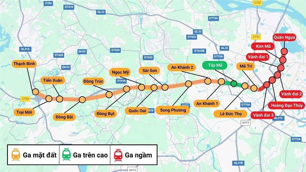 Bán nhà mặt phố quốc lộ 21a hoà lạc hà nội 100m mt 7m góc giá 4 tỷ, cách ga metro 200m, gần fpt
