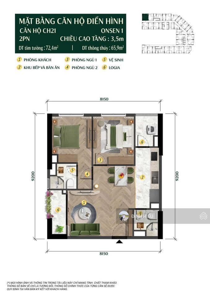 Căn 2pn độc quyền toà the charm view biển, sông. giá bán khoảng 6,1 tỷ | hỗ trợ lấy căn 24/7