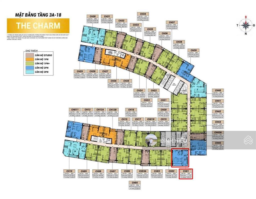 Căn 2pn độc quyền toà the charm view biển, sông. giá bán khoảng 6,1 tỷ | hỗ trợ lấy căn 24/7