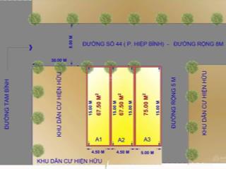 3 lô f0 mặt tiền đường 44 sát chợ hiệp bình
