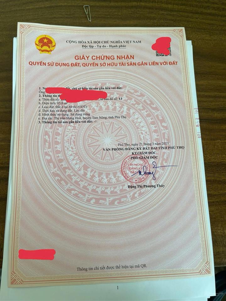 Chỉ từ 2 tỷ sở hữu ngay lô đất 85m2 cạnh chợ hưng hoá thông với ql 32 kinh doanh sầm uất