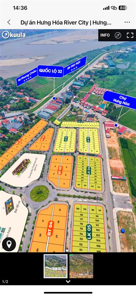 Chỉ từ 2 tỷ sở hữu ngay lô đất 85m2 cạnh chợ hưng hoá thông với ql 32 kinh doanh sầm uất