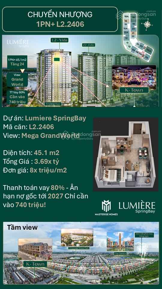 Chính chủ bán căn 1pn giá gốc cđt