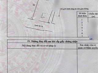 Bán đất mặt tiền ql1a xuân lộc, đồng nai. diện tích 4.361,2m2 góc 2 mặt tiền.