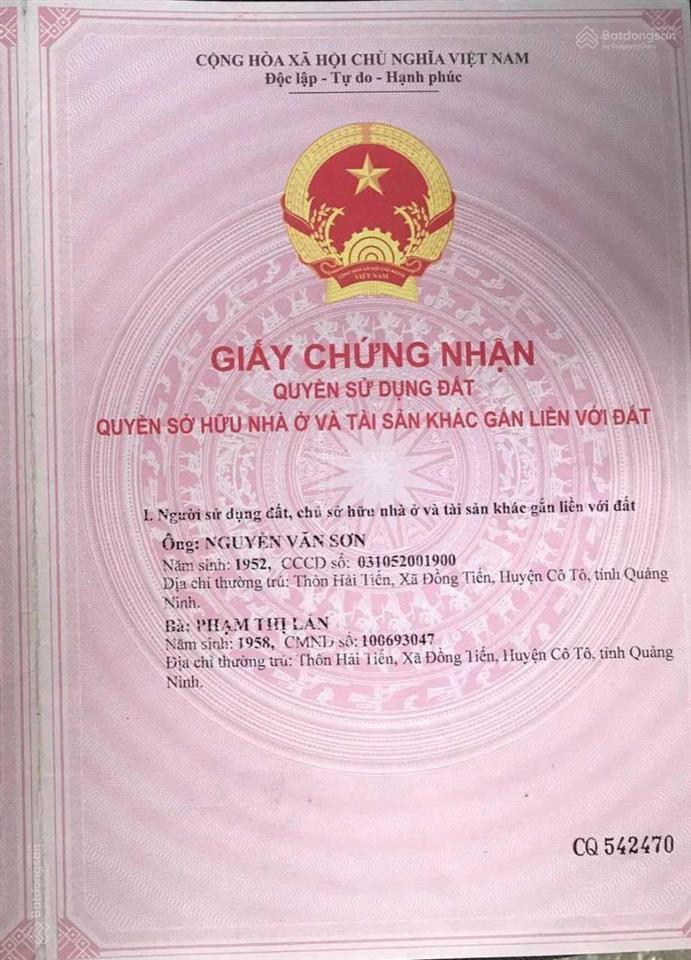 Cần bán đất thổ cư siêu đẹp đường vũ văn hiếu cô tô, sẵn sổ sang tên ngay