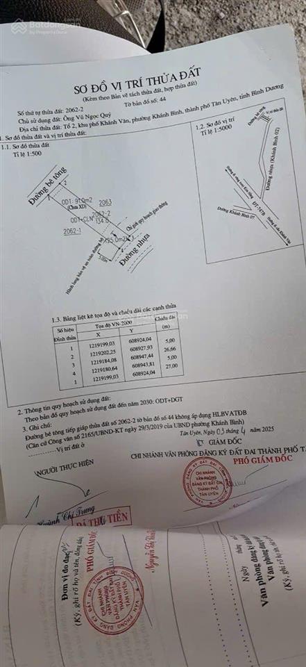 Chủ cần bán gấp lô đất thổ cư tân uyên ,bình dương