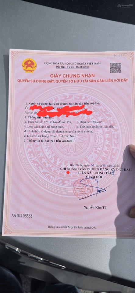 Bán đất lô góc bích khê phú lương lương tài dt 89m mt 5m nở hậu ô tô thông cách chợ thứa 2km