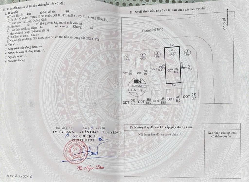 Bán gấp đất tđc lán bè cột 5  8 mở rộng, hạ long,  0915 069 ***