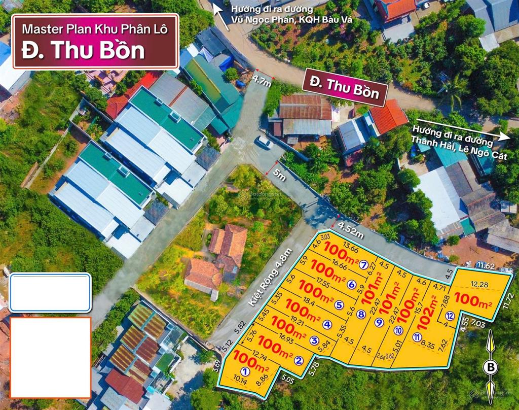 Hàng mới!!! phân lô thu bồn cạnh bàu vá chỉ từ 1 tỷ 5xx