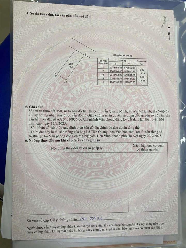 76M MT 5M SIÊU ĐẸP,HÀNG HIẾM,KÍN,TT QUANG MINH MÊ LINH,LH E QUANG XEM ĐẤT MIỄN PHÍ