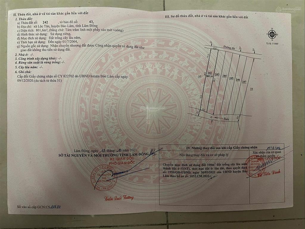 Chỉ 2,5 tr/m2 cần bán 5 lô dt 750m2 (100m2 thổ cư) gần đồi chè tâm châu, thác đam bri, kdl hồ ngọc