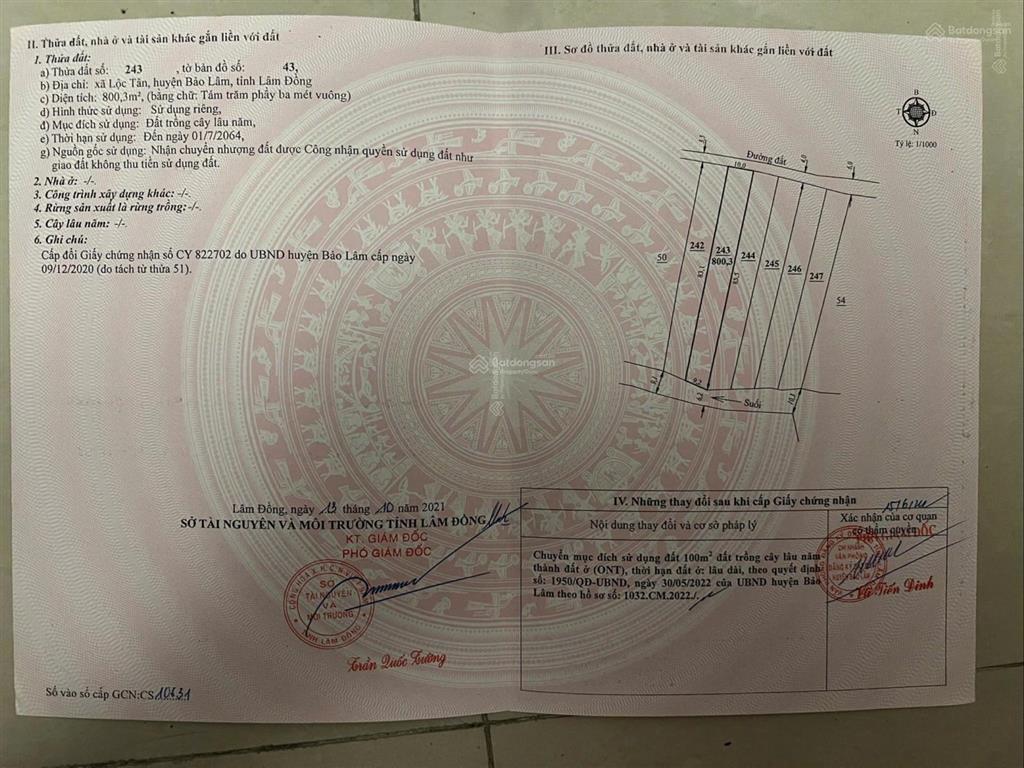 Chỉ 2,5 tr/m2 cần bán 5 lô dt 750m2 (100m2 thổ cư) gần đồi chè tâm châu, thác đam bri, kdl hồ ngọc