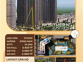 Chỉ 2 tỷ mua căn studio quỹ thưởng masterise view bể bơi, tầng trung, hướng mát, tiềm năng cao