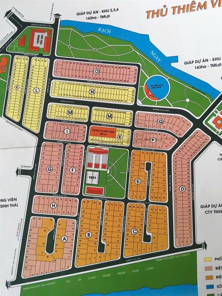 Bán lô đất biệt thự dự án villa thủ thiêm 230m2 giá 145tr/m2