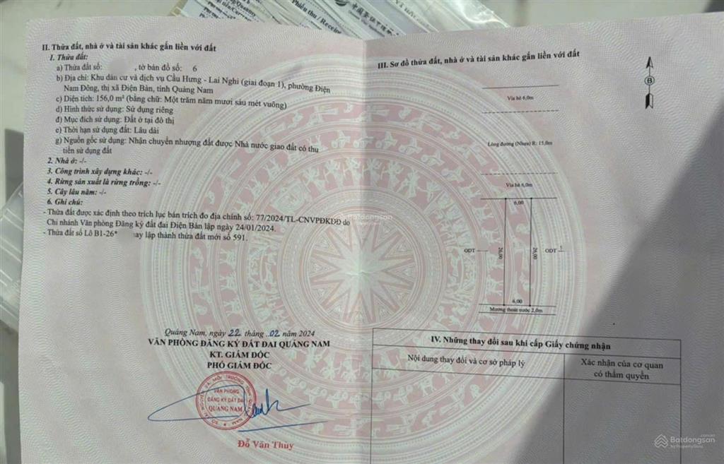 Chính chủ cần tiền bán đất nền chợ lai nghi đường 27m hướng bắc diện tích 156m2 giá 21tr/m2