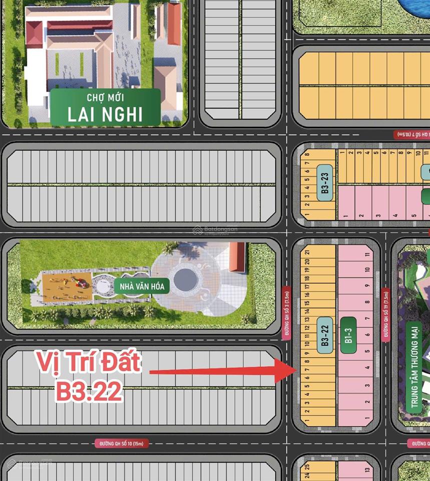 Chính chủ gửi bán đất hội an green village  lai nghi b3.22 hướng đông 150m2 giá 11tr/m2 đường 7m5