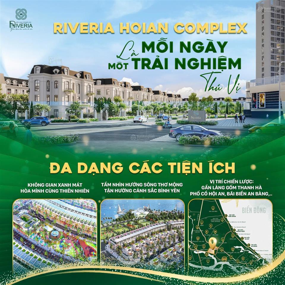 Nhận đặt chỗ mở bán lô đất nền dự án riviera hội an complex dt 126m2 giá 1.45 tỷ/lô