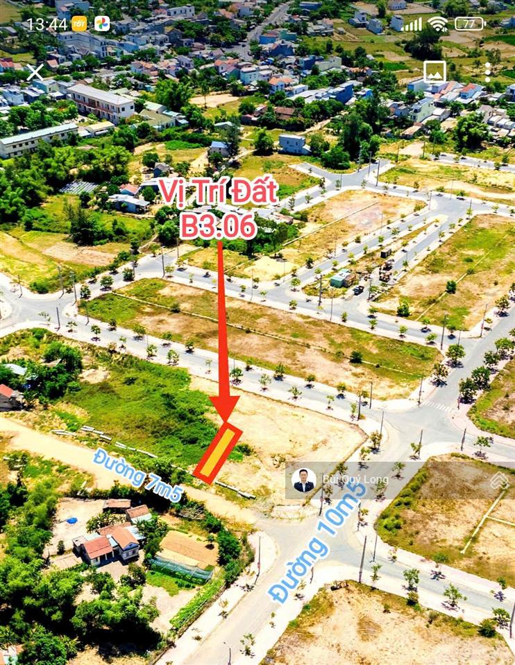 Chính chủ gửi bán đất nền dự án new green villa hội an dt 150m2 đường 7m5 giá 12tr/m2 (1.8 tỷ)