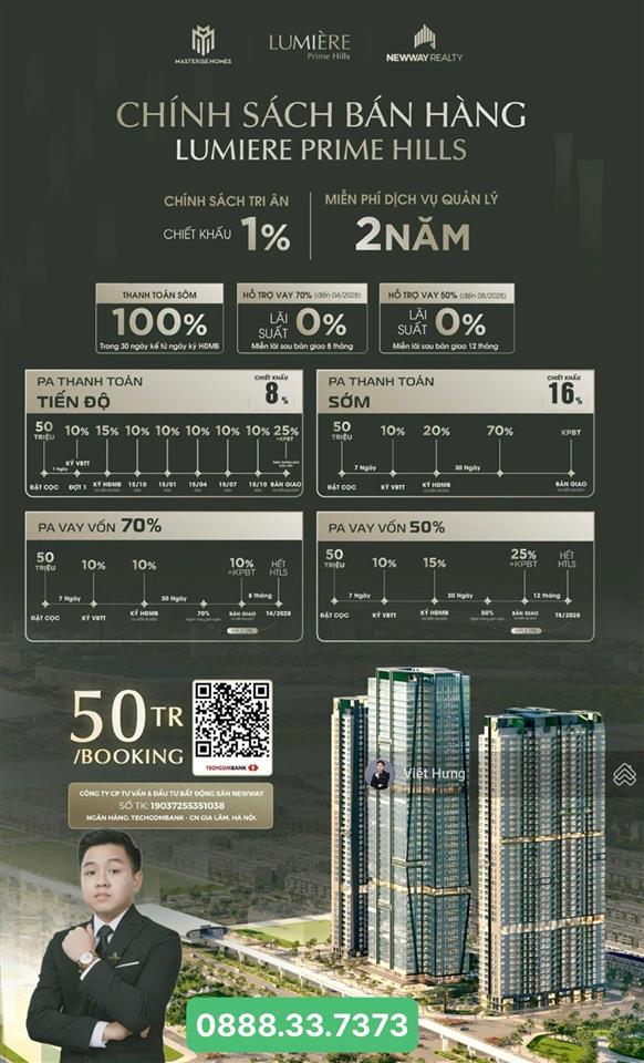 Quỹ căn 1pn+1 50m2 lumiere cổ loa 4tỷ8 view bể bơi ck 17,5% mpdv 24th tặng 50tr cho kh booking sớm