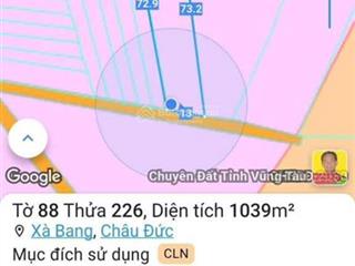 Bán đất tại xà bang, châu đức, bà rịa vũng tàu, giá tốt, 1000m2 có 80m2 thổ cư bán 1,250 tỷ