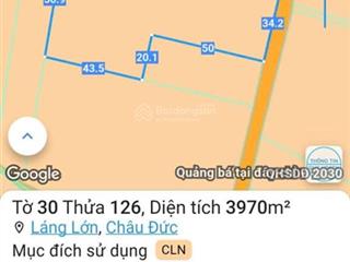 Bán đất tại láng lớn, 3,35 tỷ, 3970 m2, mặt tiền 34m, ngõ rộng 6m