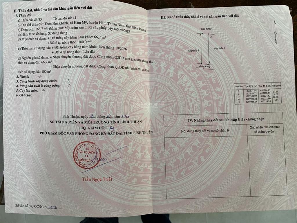 Bán đất đẹp tại xã tiến lợi, 1,35 tỷ, 166.7 m2, pháp lý đầy đủ