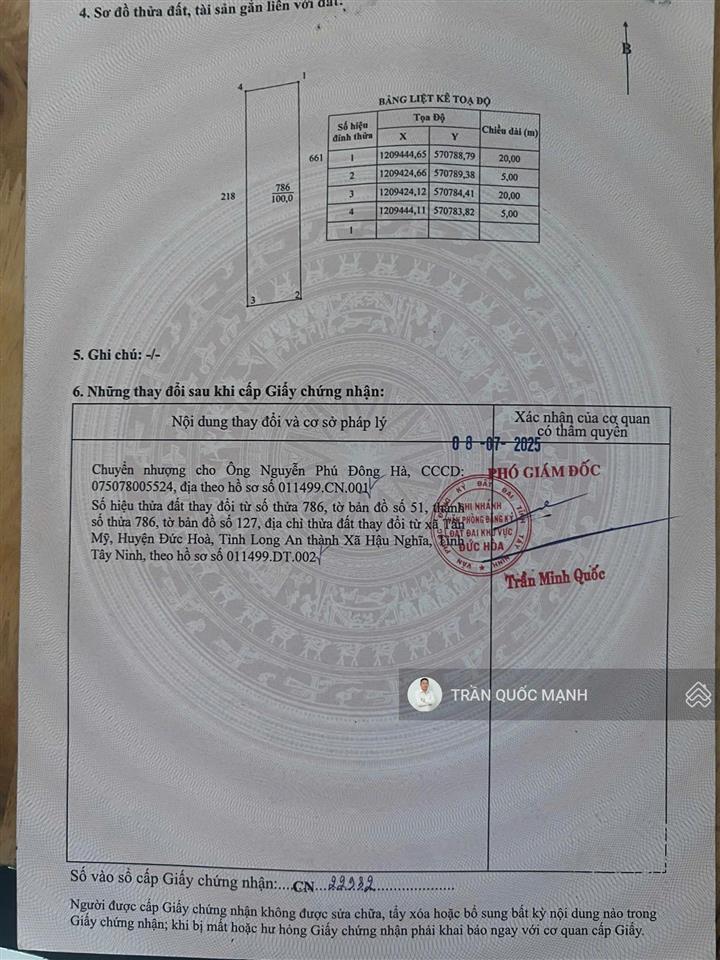 Bán đất 400m2 tại bàu công, tân mỹ, đức hòa, long an, 28 triệu / m2  hot! view đẹp