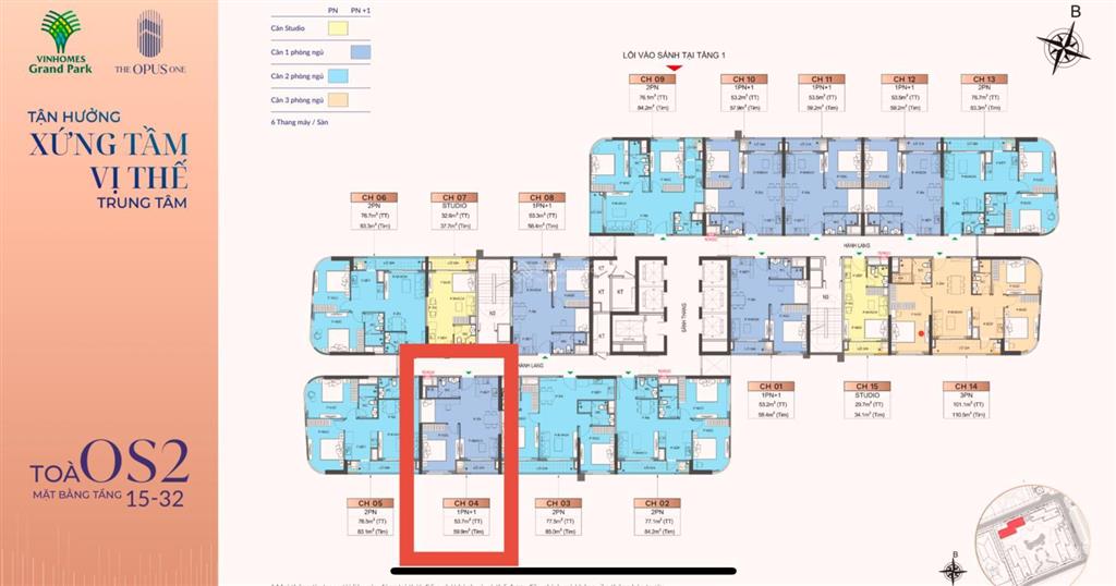 1pn+ 60m2  opus one full nội thất cao cấp, giá chỉ 4,336 tỷ (bao gồm vat và kpbt), chiết khấu 14%