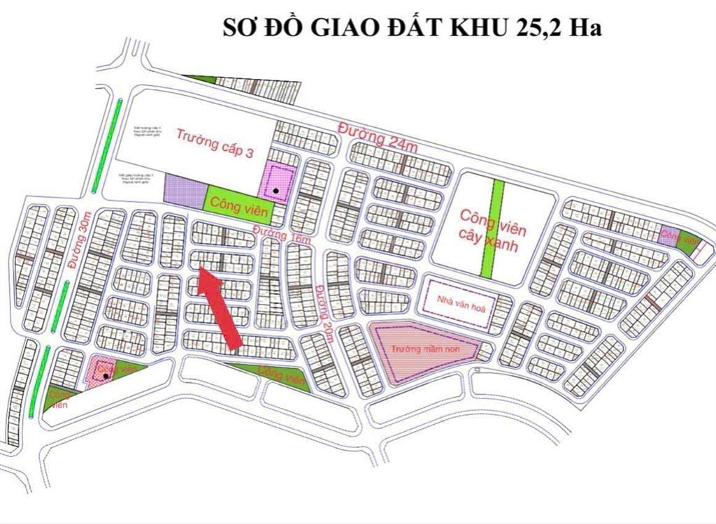 Bán lô đất 57m mặt tiền siêu rông ,hướng mát lại gần ngay công viên ,trường học