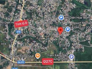 Diên hoà gần cổng chào quang thạnh. mặt tiền đường nhựa 6m. cách tl2 xíu xiu. đầu tư 850tr