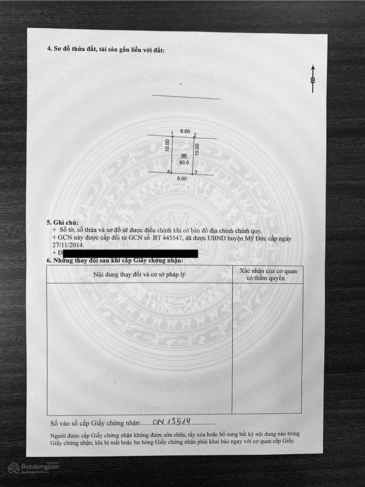 Bán đất mặt đường 424 hợp tiến mỹ đức hà nội. diện tích 60m, mt 6m, giá 3,450 tỷ.  0981 782 ***