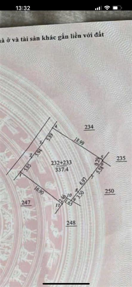 Mảnh đất đẹp tại vân côn hoài đức hà nội diện tích 337.4m2, full thổ cư, mt 18m.  0981 782 ***