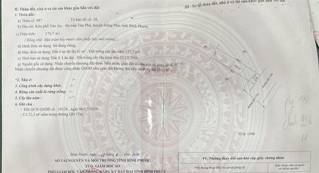 Bán đất nền khu hành chính thị trấn tân phú, huyện đồng phú, tỉnh đồng nai (tỉnh bình phước cũ)