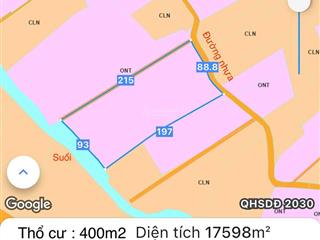 Cần bán 17.598m2 đất thổ cư, mặt tiền đường nhựa đến 89m, sau lưng giáp suối tuyệt đẹp
