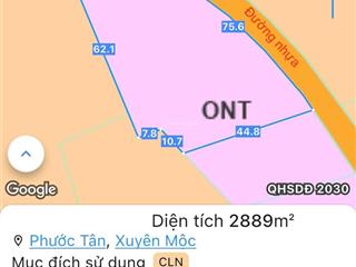Cần bán 2889m2 đất gần cao tốc long thành hồ tràm, mặt tiền đến 76m, sẵn nhà và vườn cây giá ngộp