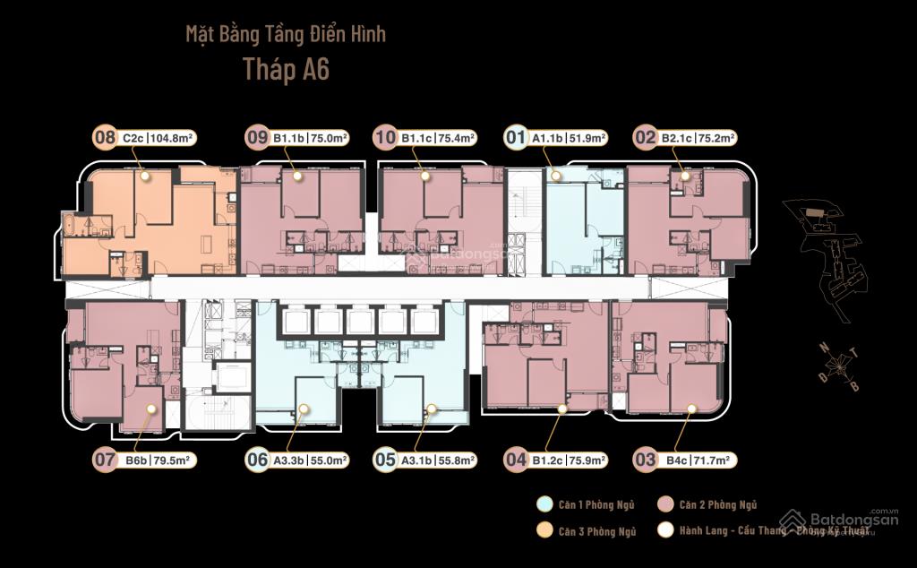 Cần bán căn 1 phòng ngủ eaton park giá tốt, chỉ 6.6 tỷ  gamuda land