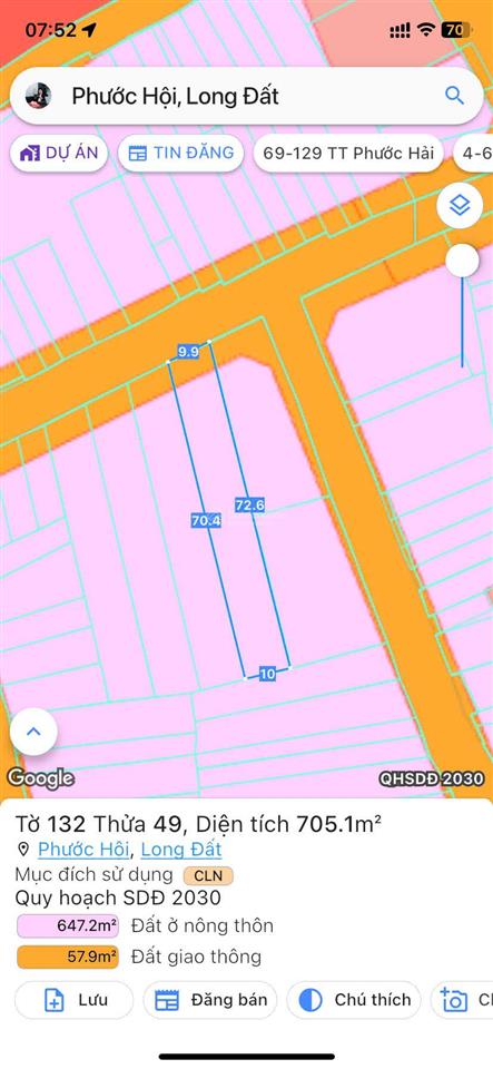 Bán đất ven biển lộc an, mặt tiền đường nhựa lớn. cách chợ lộc an 200m. cách biển chỉ 800m