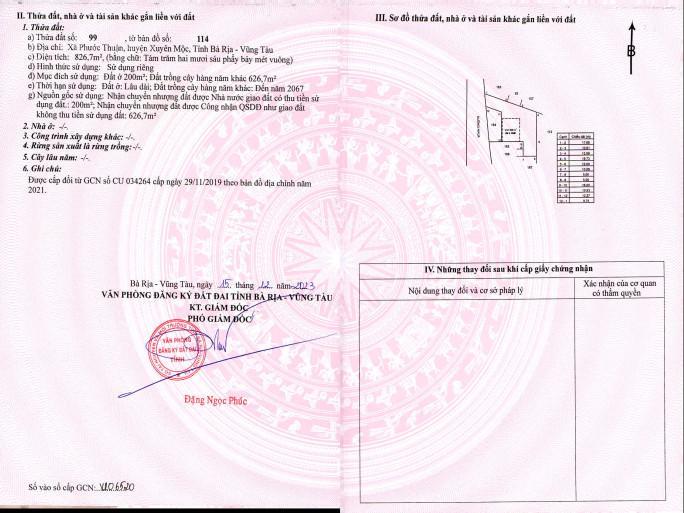 Giá tốt đầu tư  bán đất ven biển hồ tràm, mặt tiền đường nhựa oda. dt 826m2 (sẵn 200m2 thổ cư)