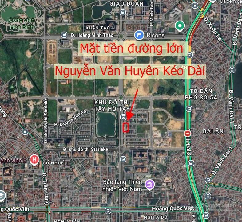 Cho thuê nguyên tầng 100m2, mặt tiền đường xuân tảo, nguyễn văn huyên kéo dài, để xe ô tô thoải mái