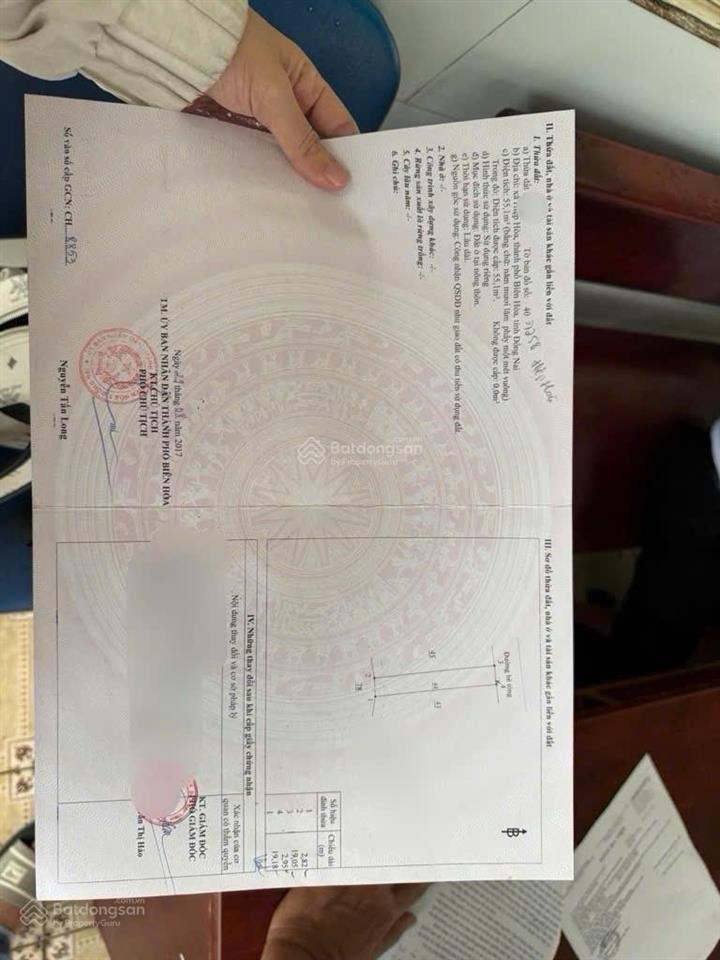 Chủ gởi bán lô đất sát tđc hiệp hòa,3x19=55m2,2 mt đường trước sau,thổ cư 100%, đỗ văn thi vào 50m