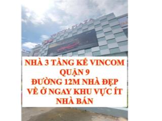 Nhà đẹp giá tốt mặt tiền 3 tầng đường 5 gần vincom quận 9 chợ kiến thiết ngã 4 tđ 3pn 3wc đường 12m