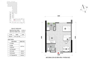 Căn duy nhất 38m2 vuông vức nên thiết kế lại được 2 pn
