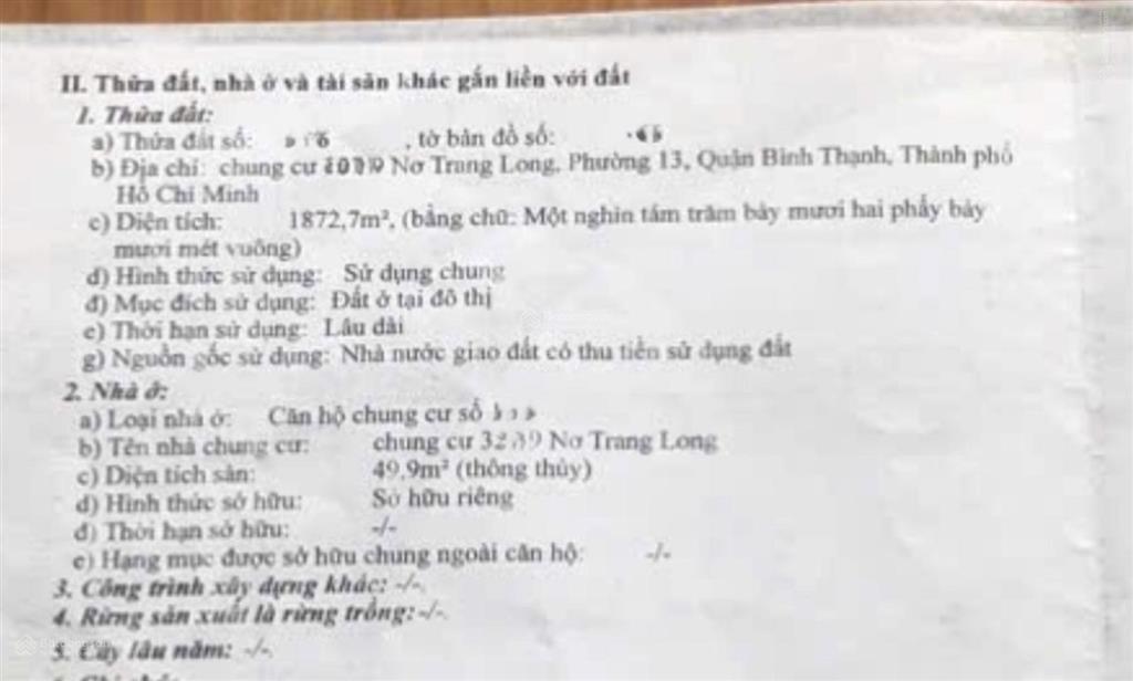 Bán cc 49m2, 2pn, 1wc tại nơ trang long, p. 13, bình thạnh, giá ưu đãi 2,9 tỷ