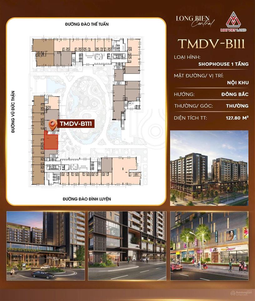 Qũy ngoại giao shophouse long biên central, căn góc 2 tầng diện tích 226m2, giá chỉ 109 triệu/m2