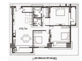 Chính chủ cần bán căn 3 phòng ngủ 135m2 dự án intracom 2 cầu diễn 0332 226 ***