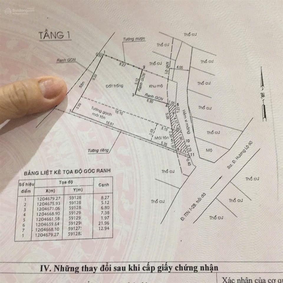 Bán nhà cấp 3 hẻm ô tô đường lê lợi xã tân thới nhì hóc môn (193m) 6.5 tỷ  0918 481 ***