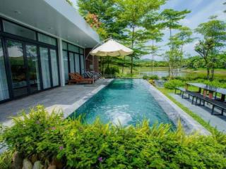 Biệt thự bách thanh view hồ diện tích lớn nhất dãy 343m2, 3 pn, tay chạm nước flamingo đại lải