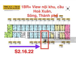 Căn hộ 1br+ trục 22 view sông nội khu thành phố toà s2 hàng cđt độc quyền spana châu mỹ srt