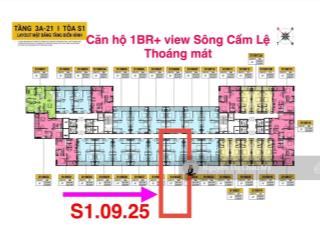 Căn 1br + tầng trung 09 view sông cẩm lệ  thành phố  giỏ hàng cđt độc quyền srt  châu mỹ srt