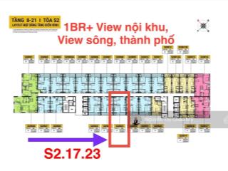 Căn hộ 1br+ trục 23 tầng cao view sôn thành phố toà s2 hàng cđt độc quyền srt spana châu mỹ srt